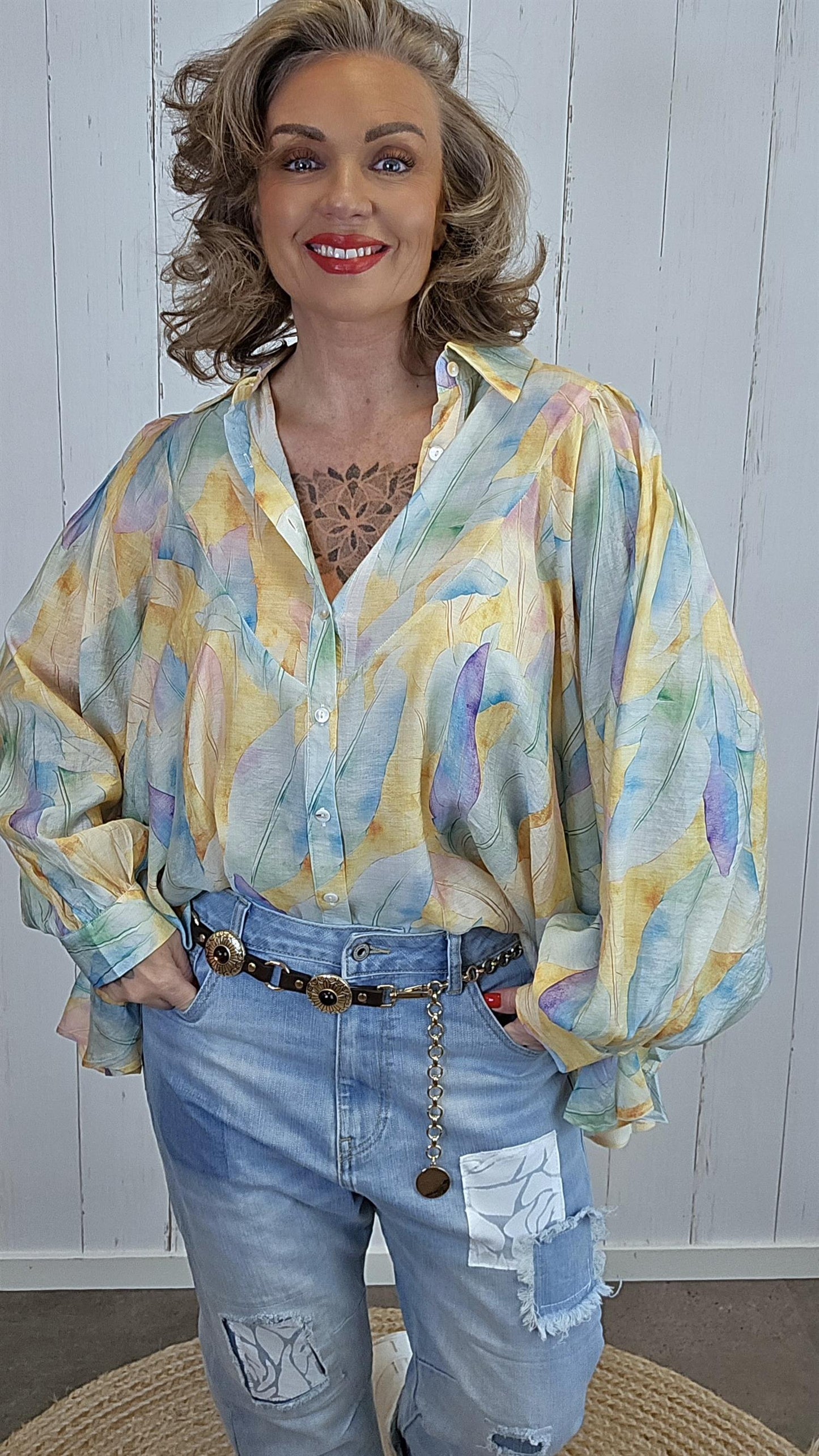 Mira skjorte pastell print