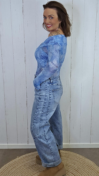 Dena Denimlook Topp