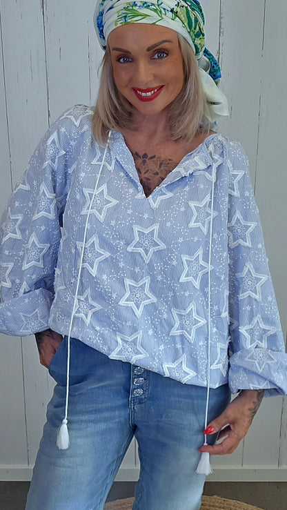 Bluse med stjernemønster