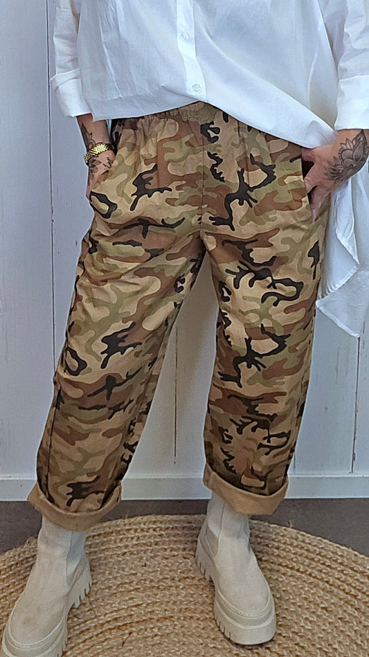 Alba camo barrelbukse camel