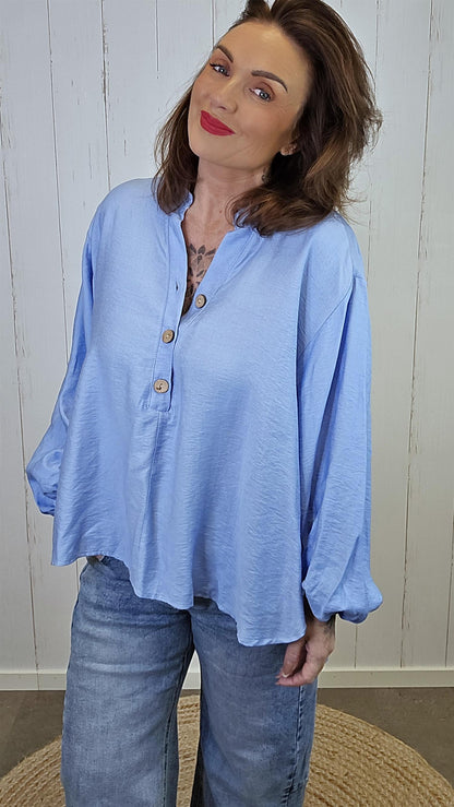 Sara Viskosebluse Blå