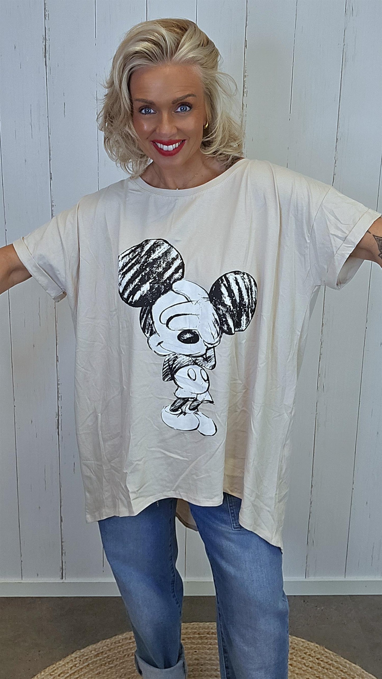 Mickey Mouse topp beige