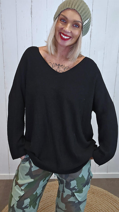 Freya myk oversized genser svart