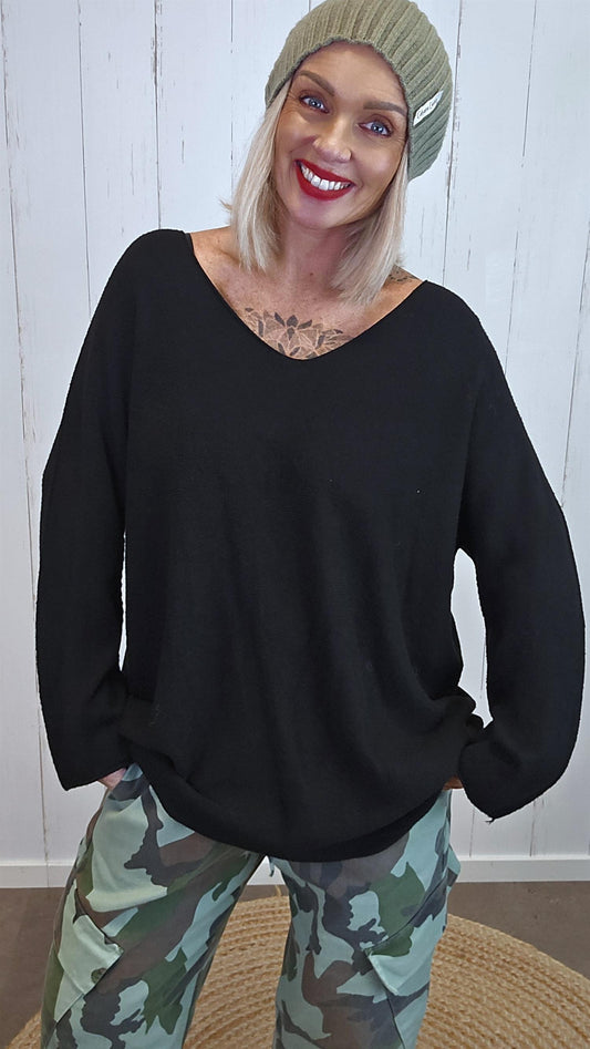 Freya myk oversized genser svart