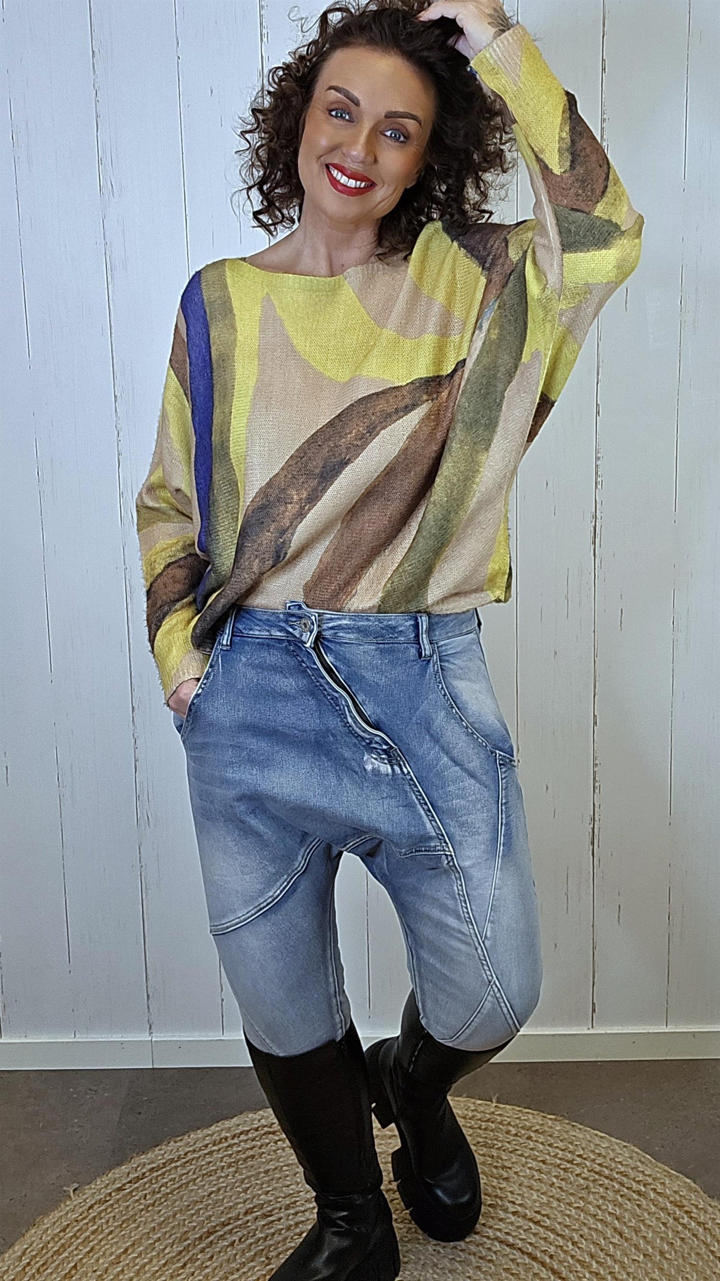 Alma mønstret genser multicolor