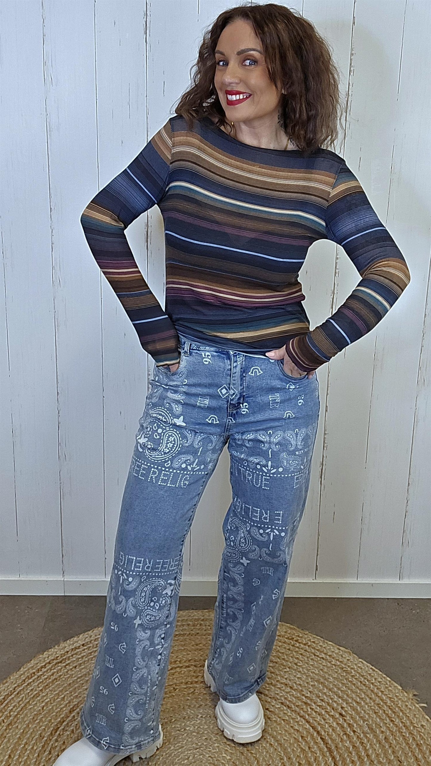 Sofie stripet topp blå