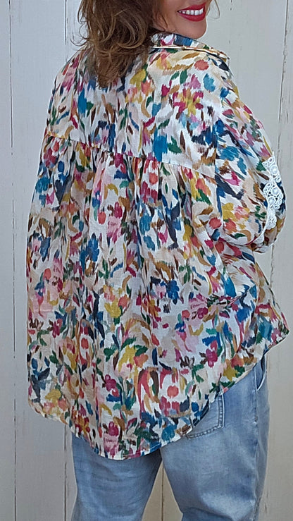 Sunniva skjortebluse multi colour