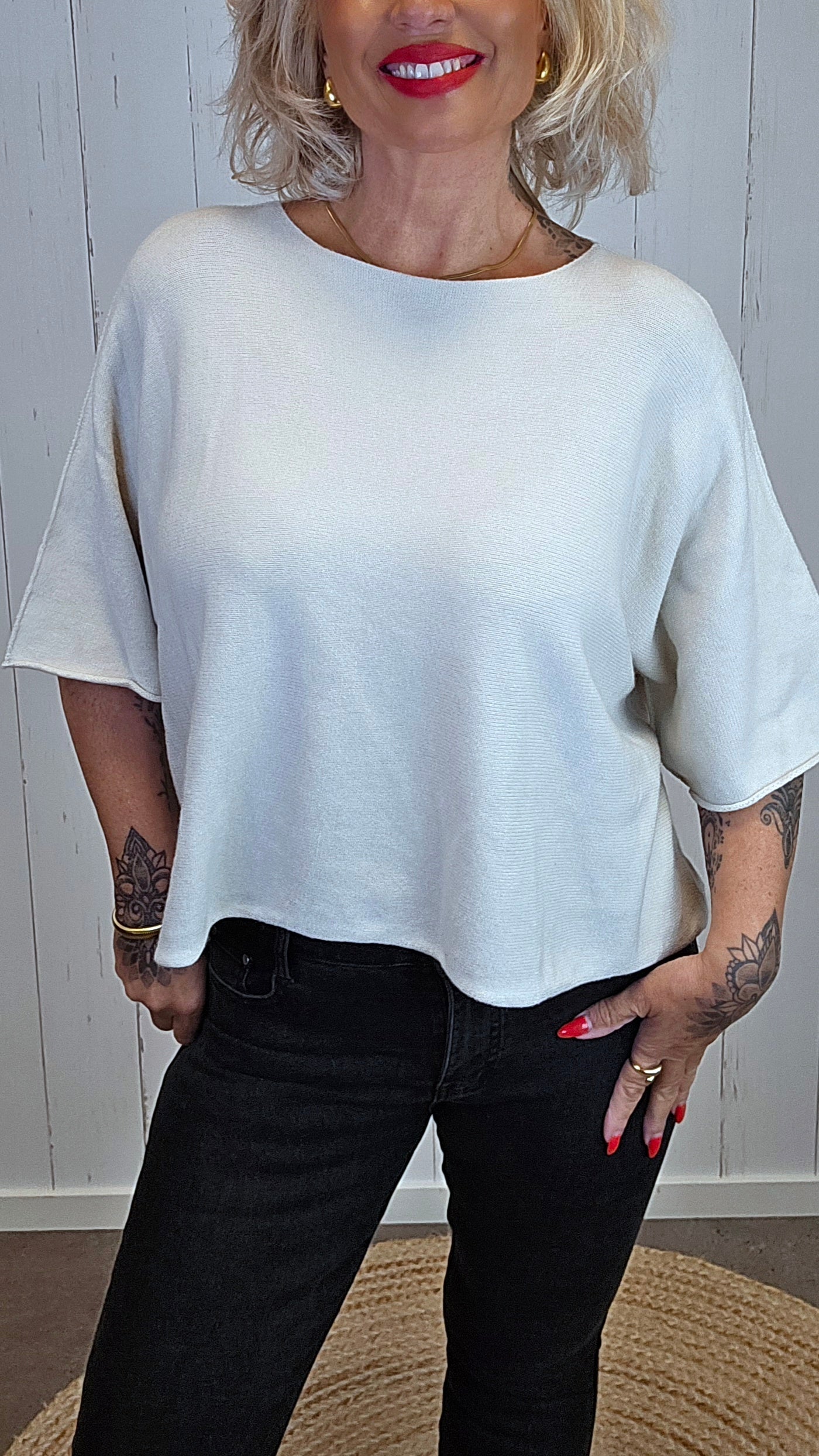 Luna genser topp beige