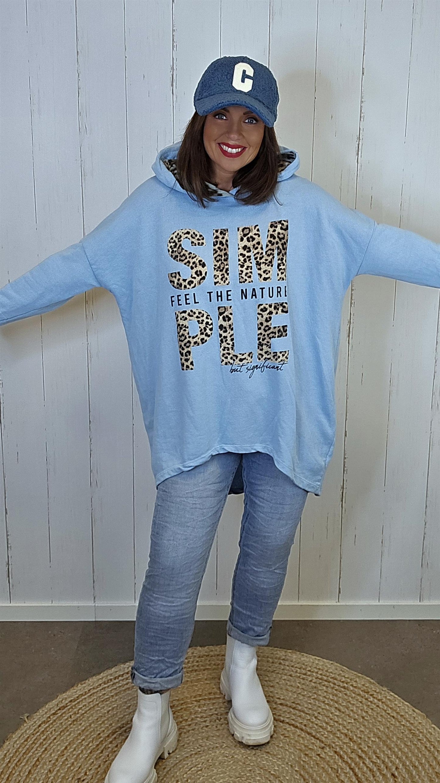 Simone hettegenser blå