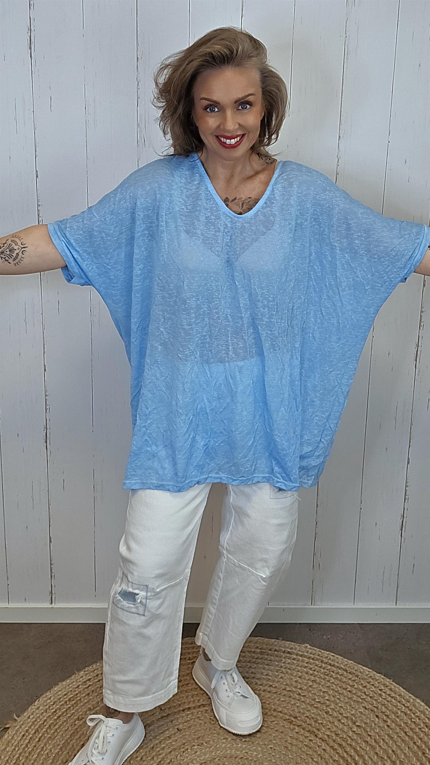 Catty oversized topp Turkis