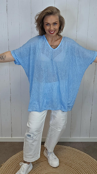 Catty oversized topp Turkis