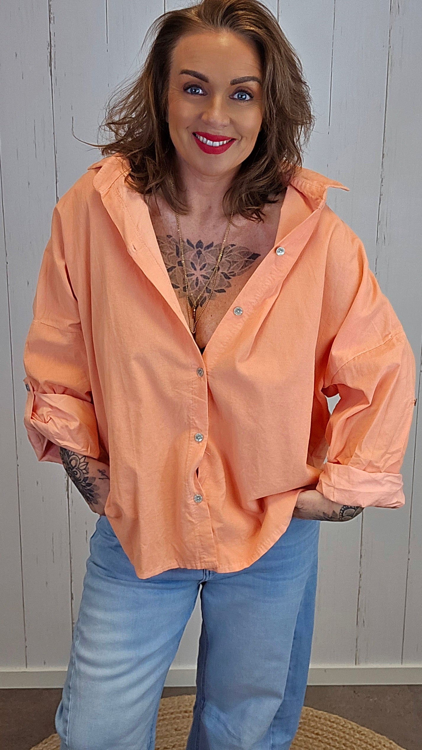 Sienna skjorte med blonderygg