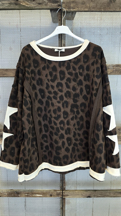 Stella leopardgenser med stjerne brun