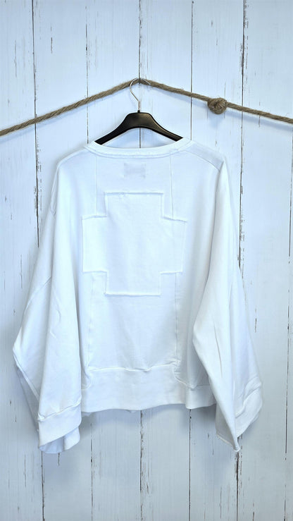 Wide short sweat hvit