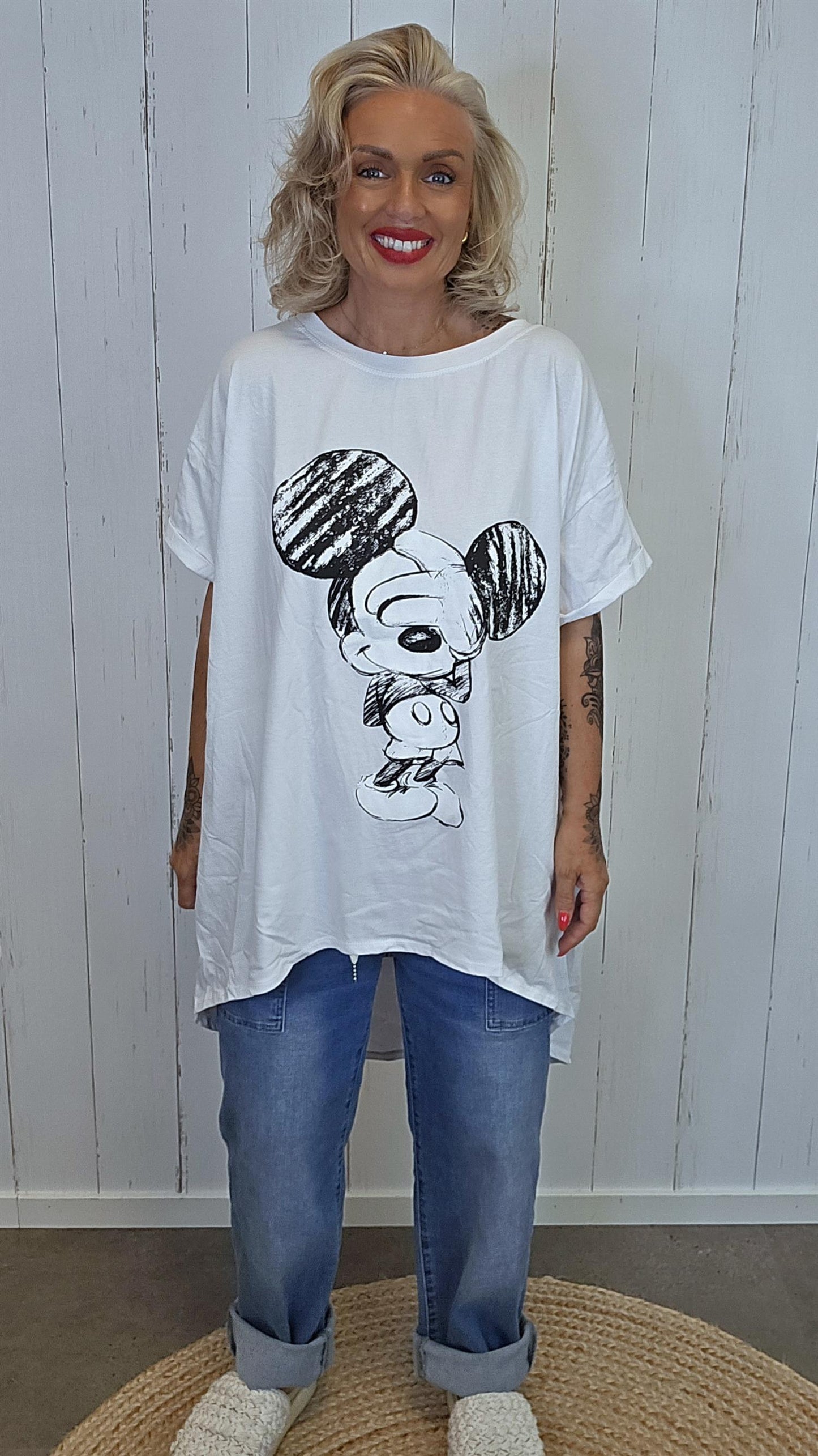 Mickey Mouse topp hvit