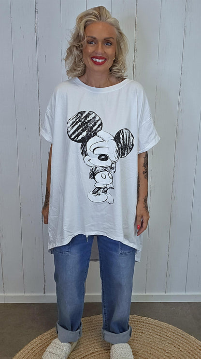 Mickey Mouse topp hvit