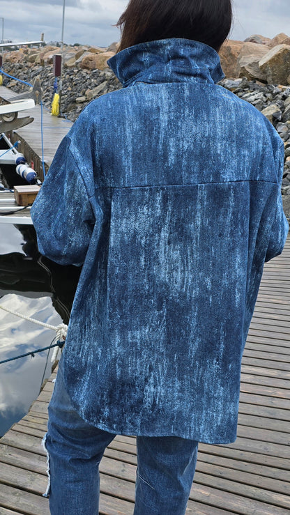 Heidi denim skjorte med broscher