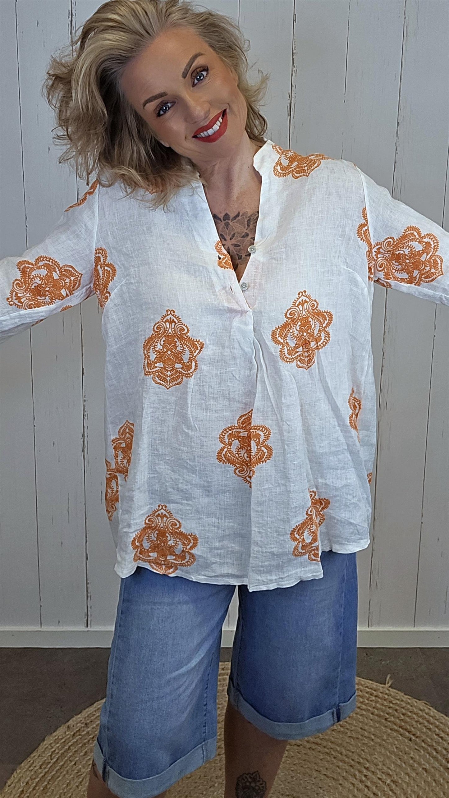 Lina linbluse med mønster