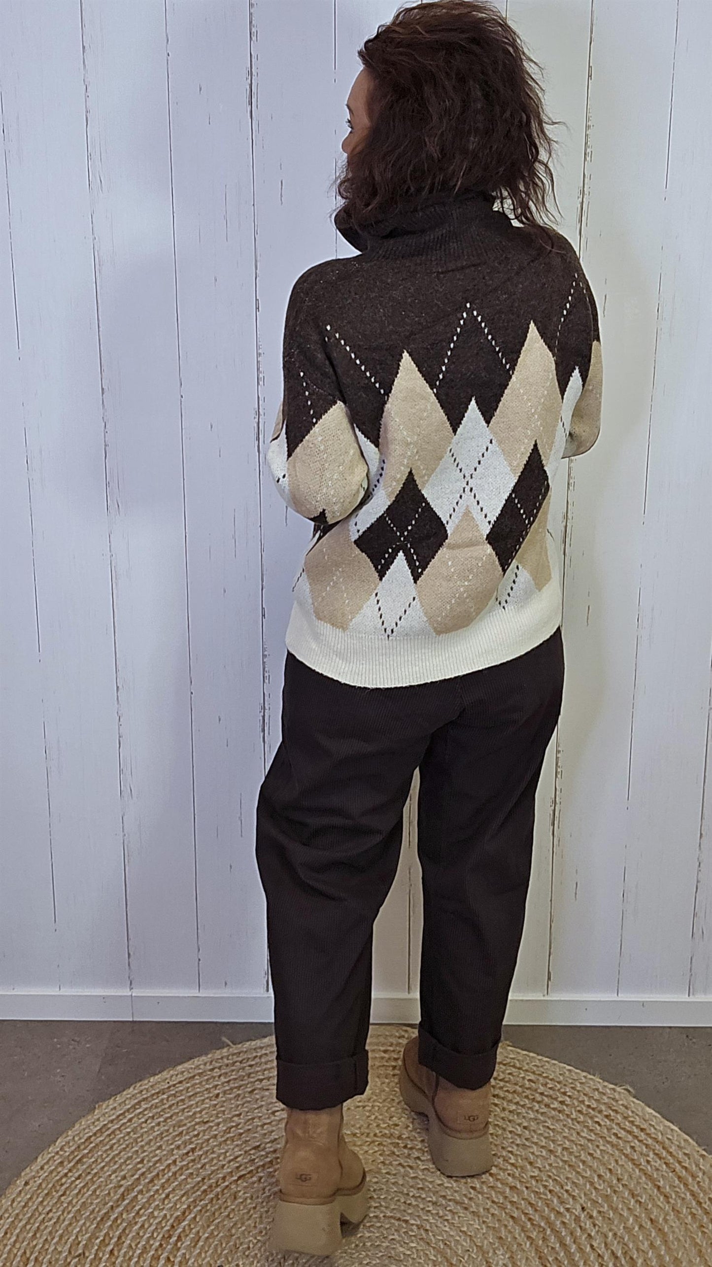 SOHO Mønstret Genser Brun