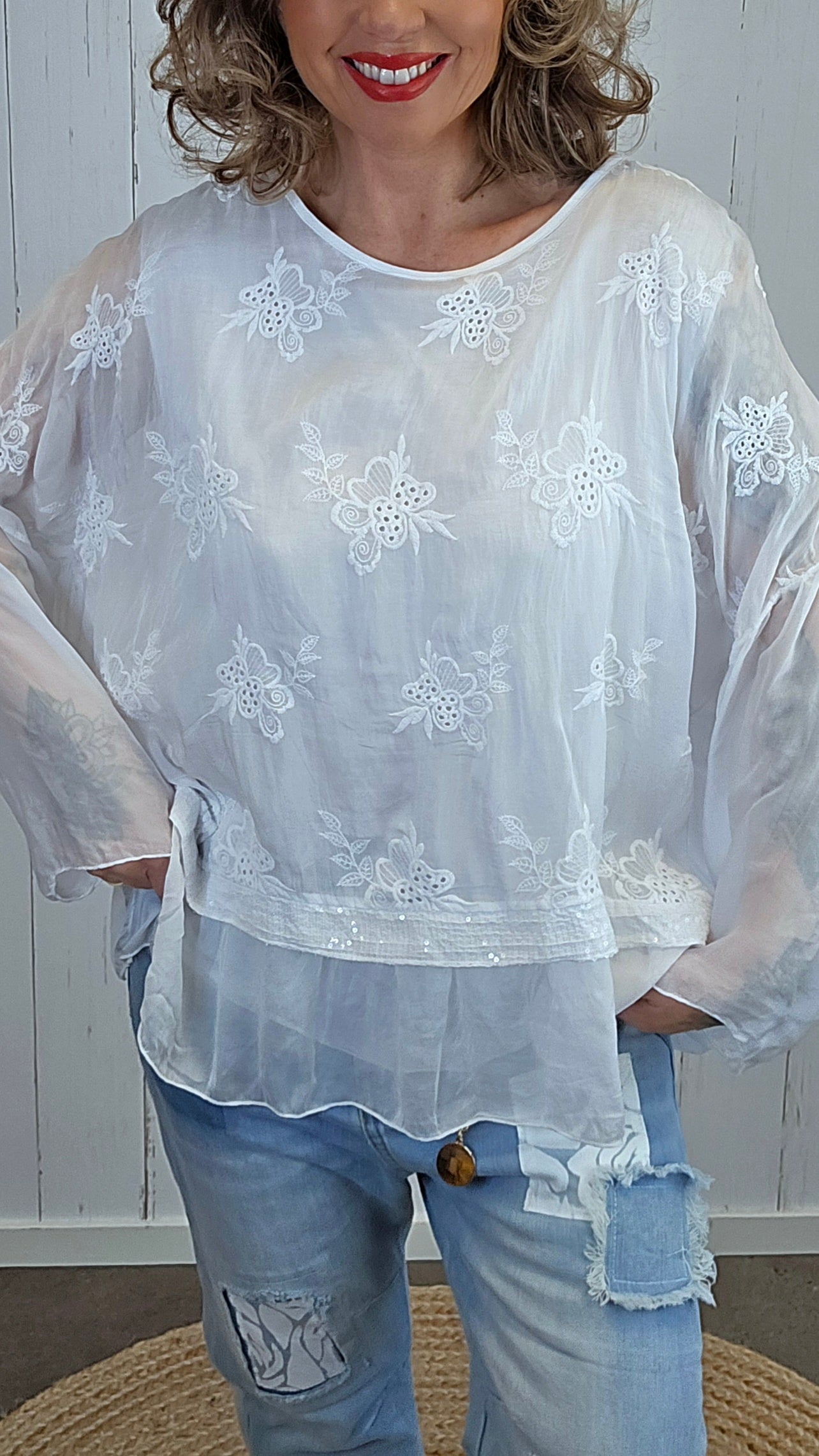 Elvira bluse hvit
