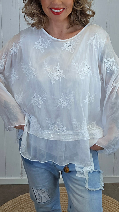 Elvira bluse hvit