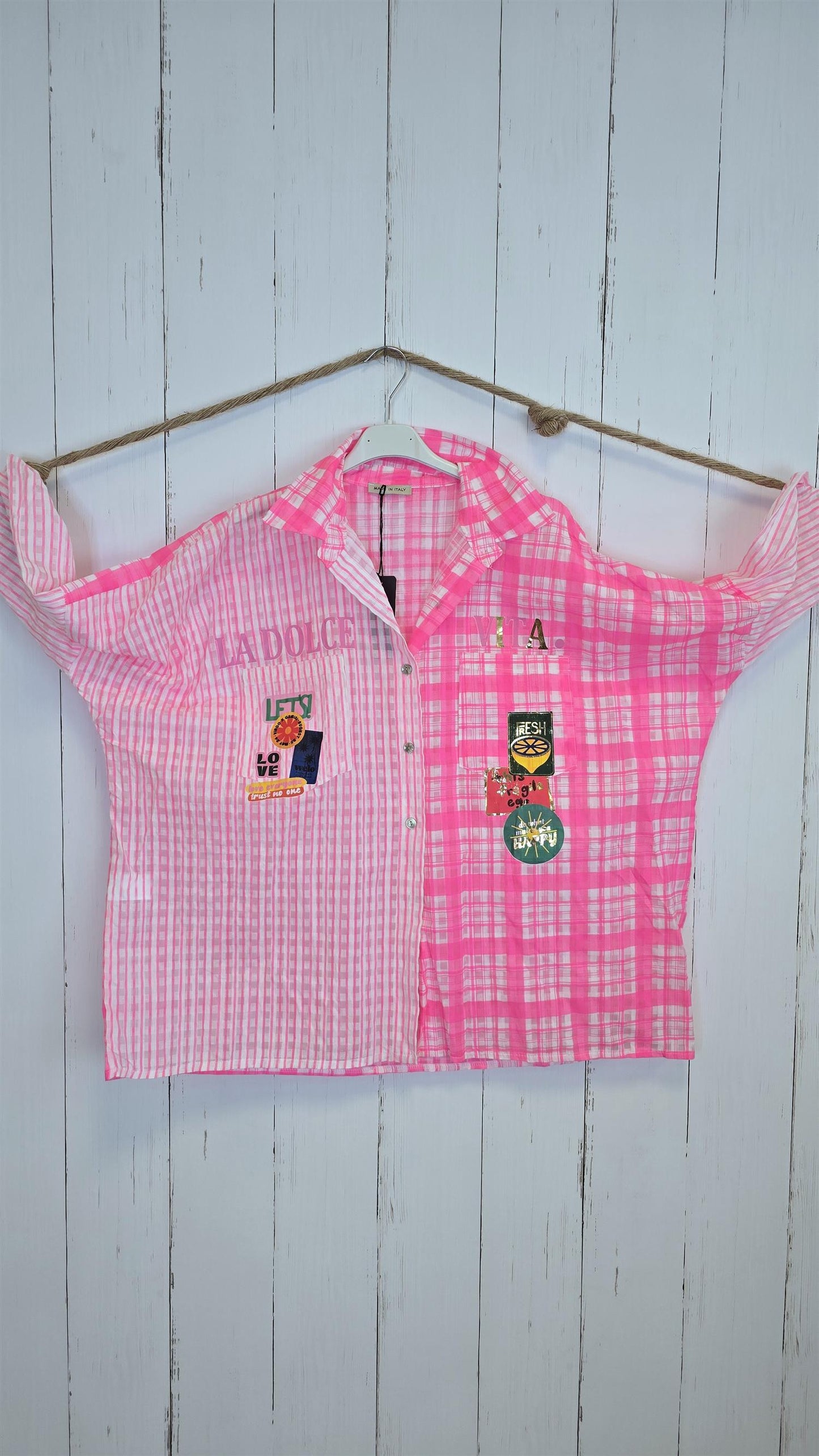 Hanna rutete skjorte rosa