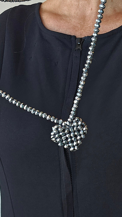 Across necklace heart silver
