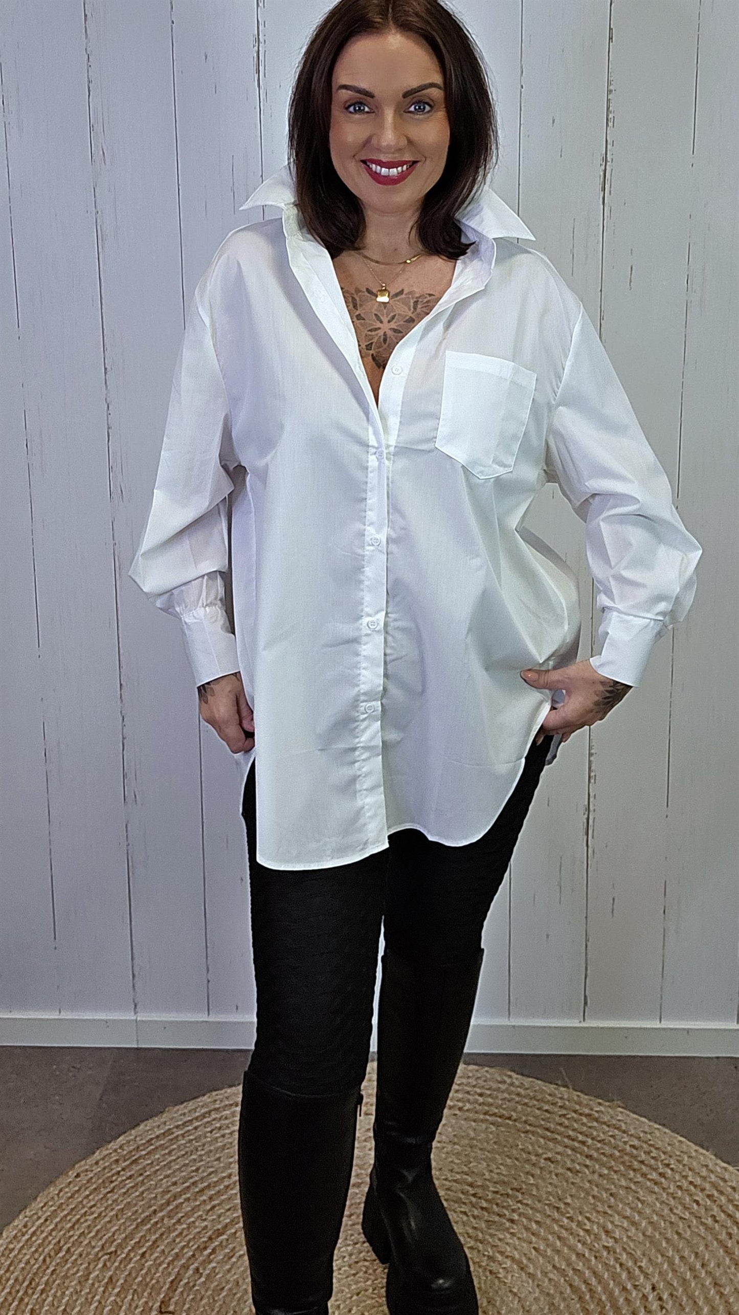 Anna klassisk skjorte hvit