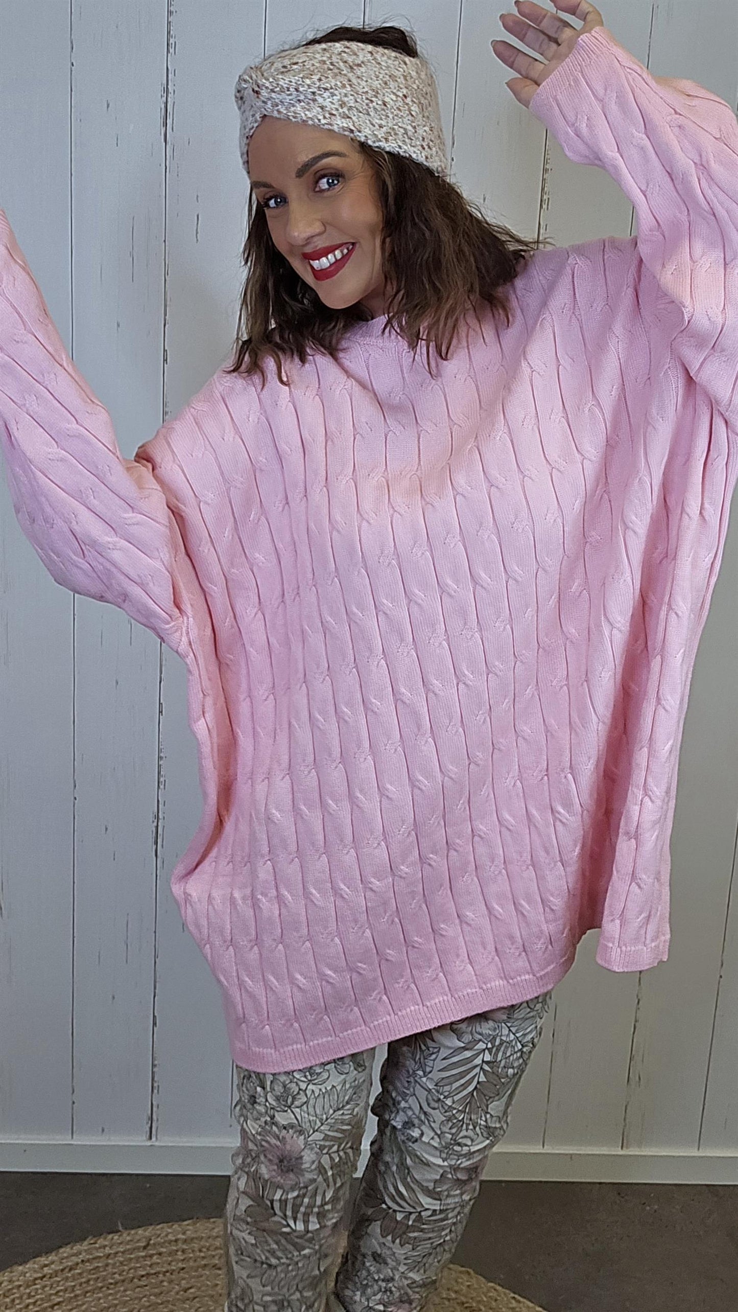 Emilie strikkegenser rosa