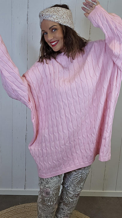 Emilie strikkegenser rosa