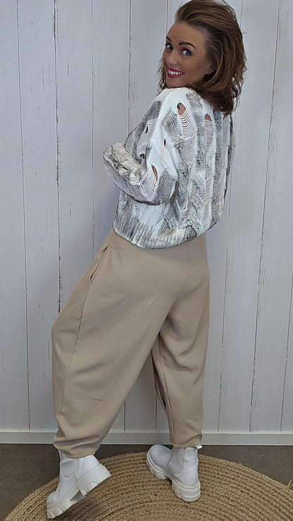 Sofie wrap bukse beige