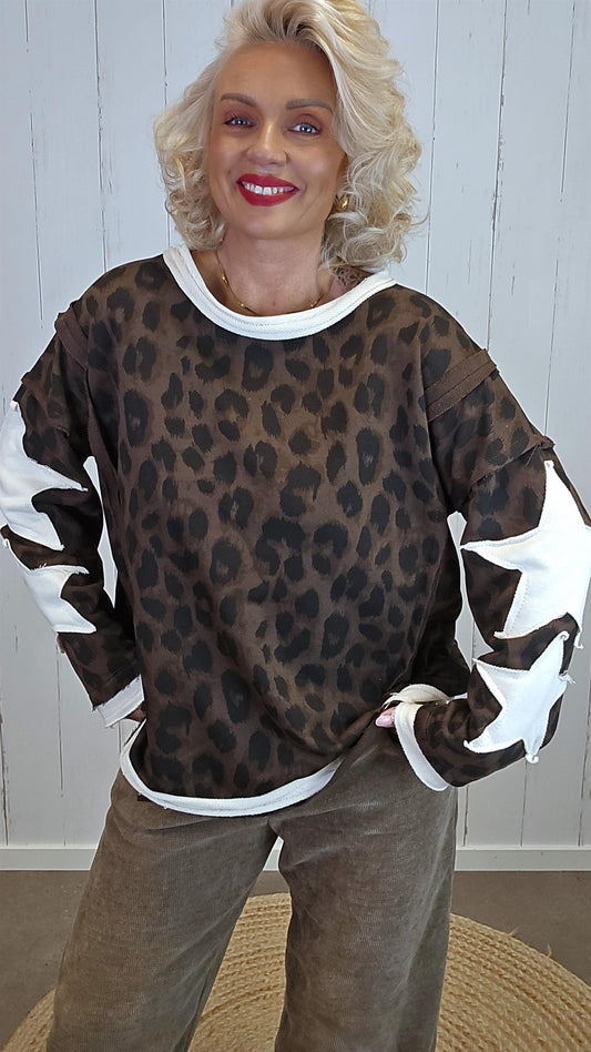 Cleo leopardgenser med stjerne brun