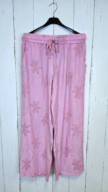 Selma blomsterbukse rosa