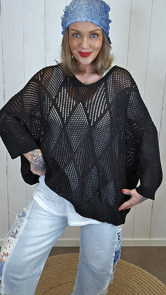 Dina strikket genser svart