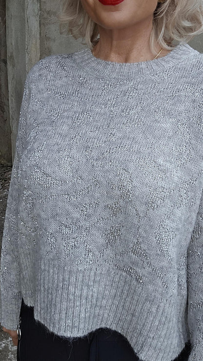 Pullover shiny alpaca grey