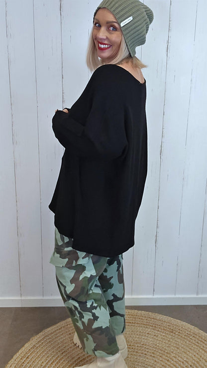 Freya myk oversized genser svart