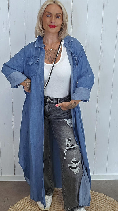 Clarissa Patches jeans gråsvart