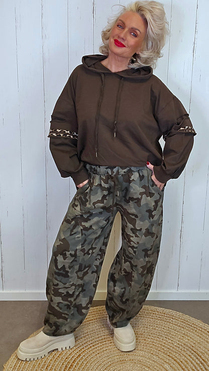 Livia camo joggebukse brun
