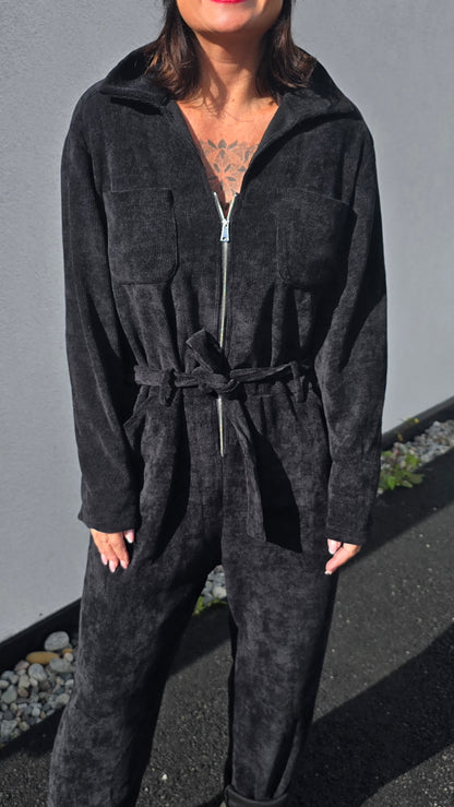 Minicord jumpsuite svart