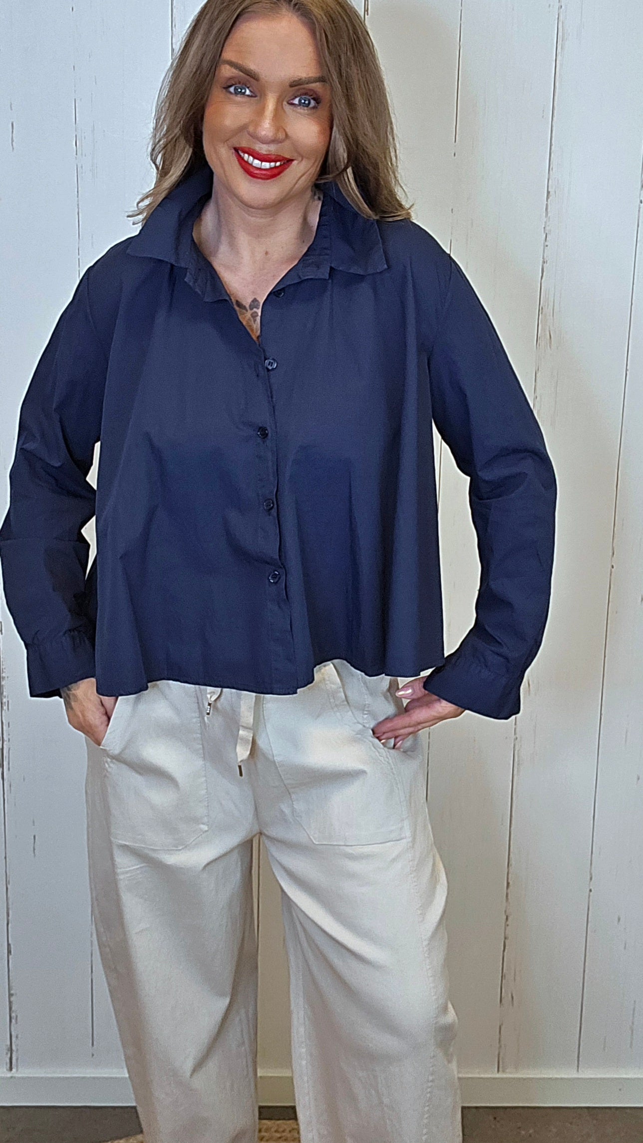 Ella skjorte Skjorte Navy
