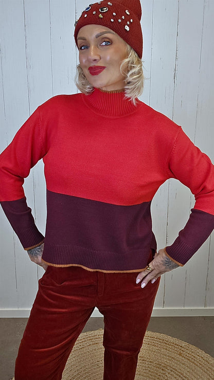 Vilde genser rød lilla