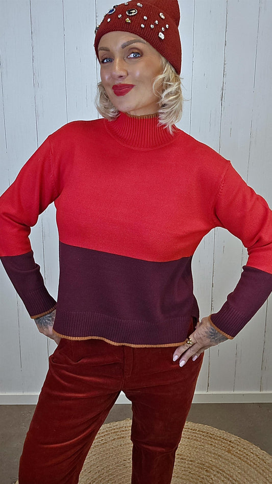 Vilde genser rød lilla
