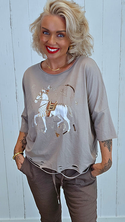Luzzy topp taupe