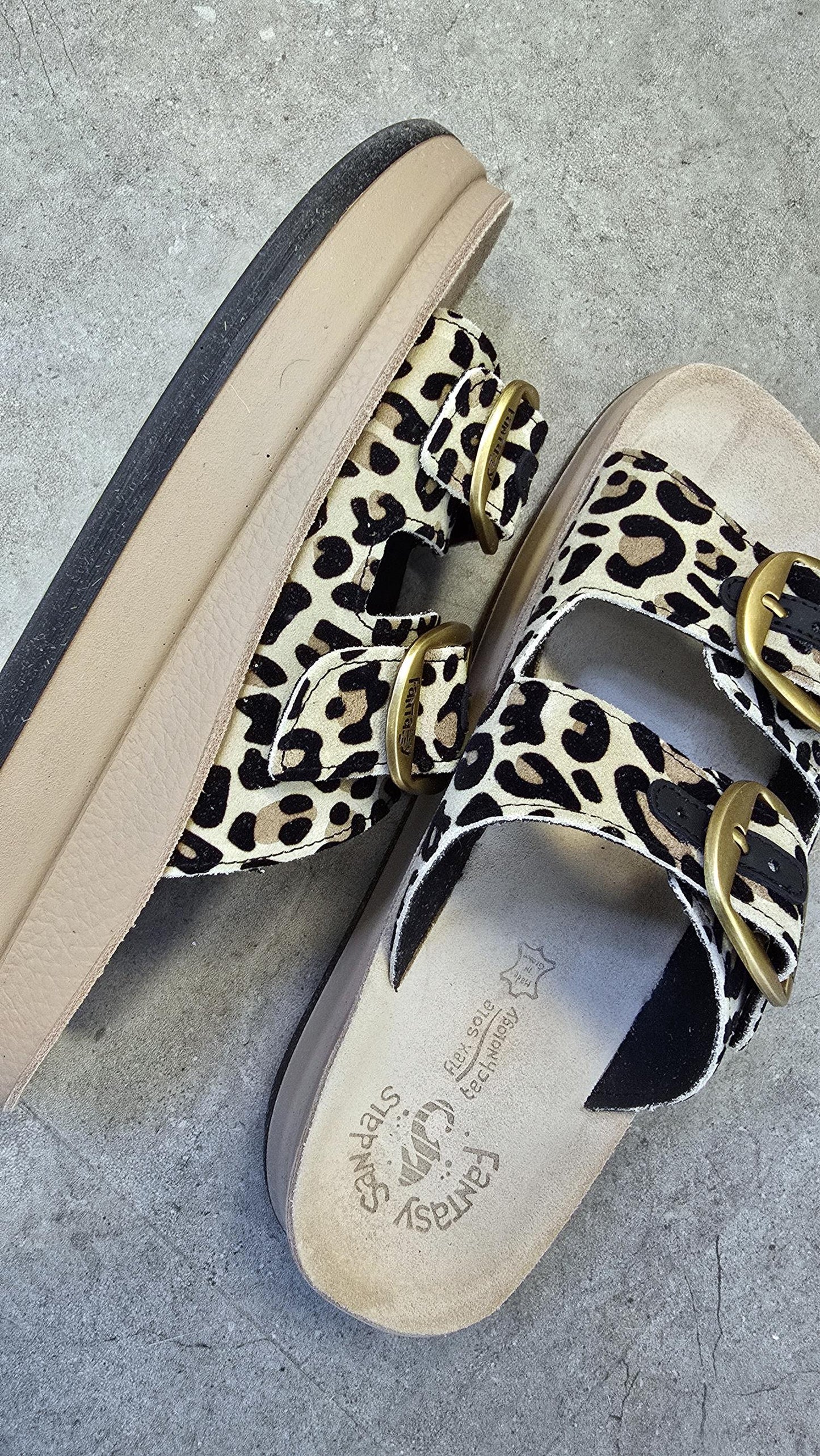 Leopard velvet sandaler