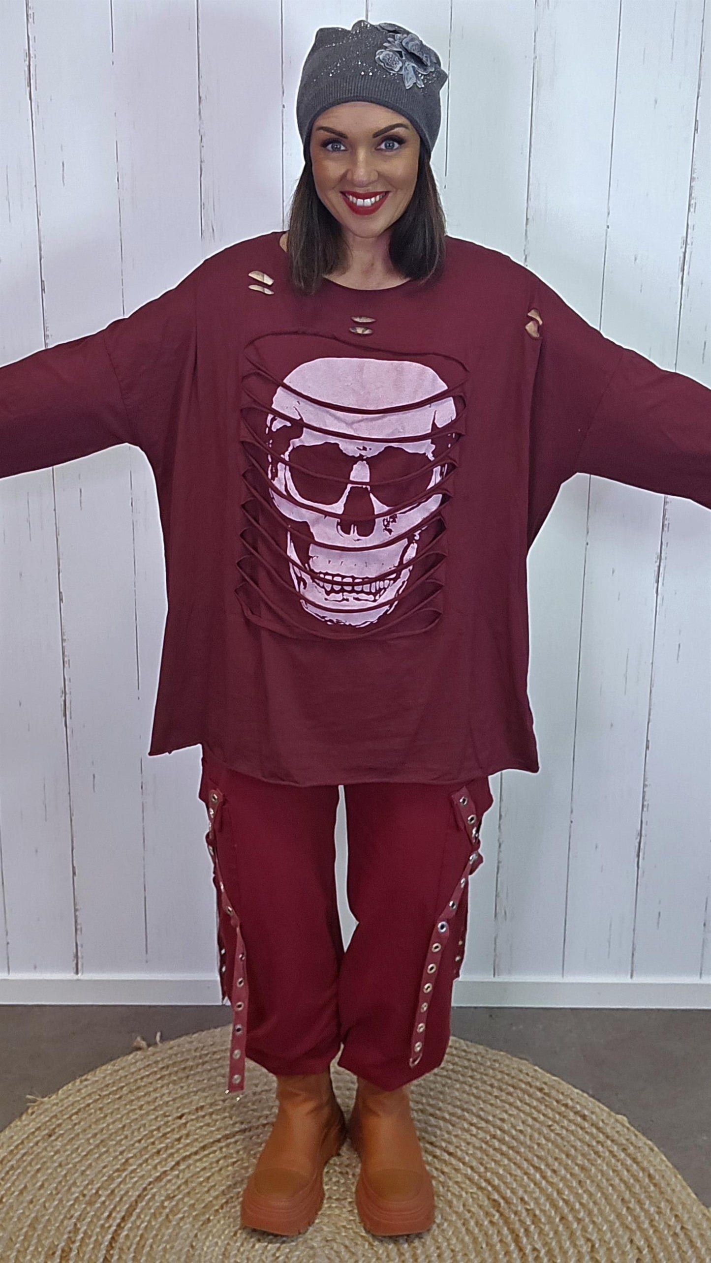 Raven topp burgunder