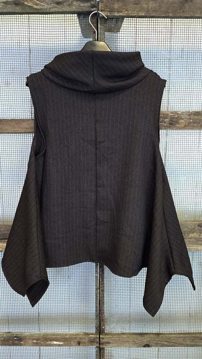 Bella pinstripe vesttopp brun