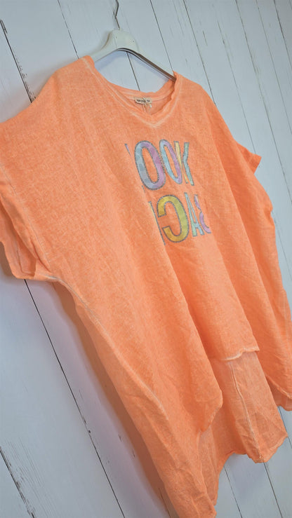 Bella Look Back topp orange