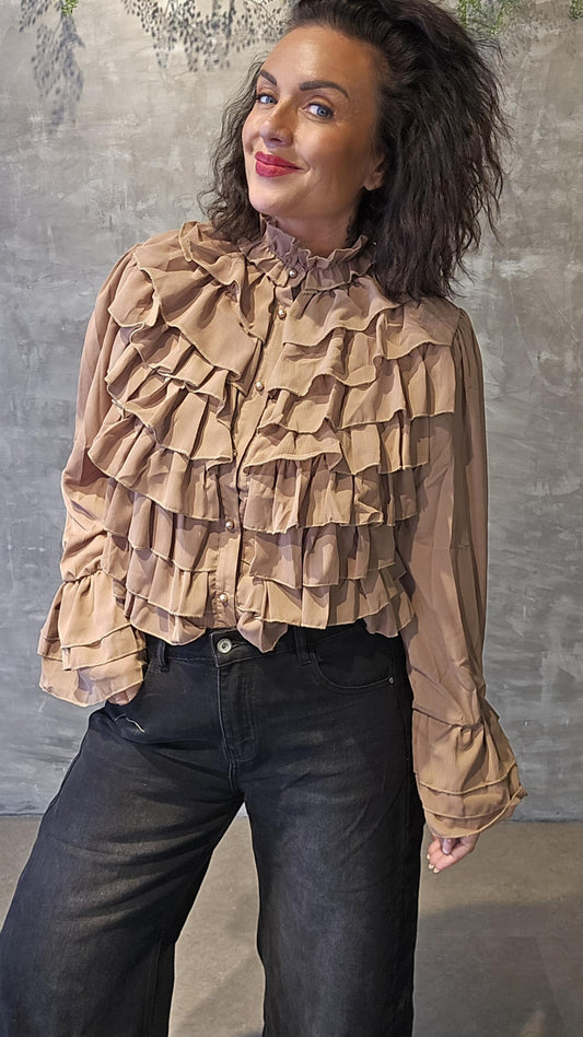 Kajsa skjorte bluse camel