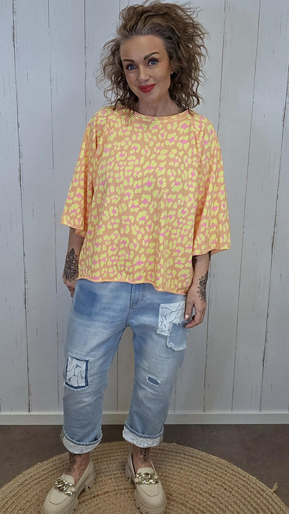 Luna leopardtopp orange