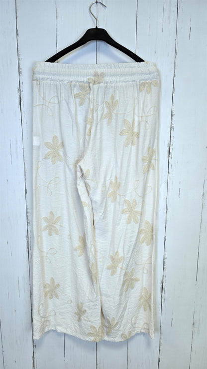 Selma blomsterbukse beige